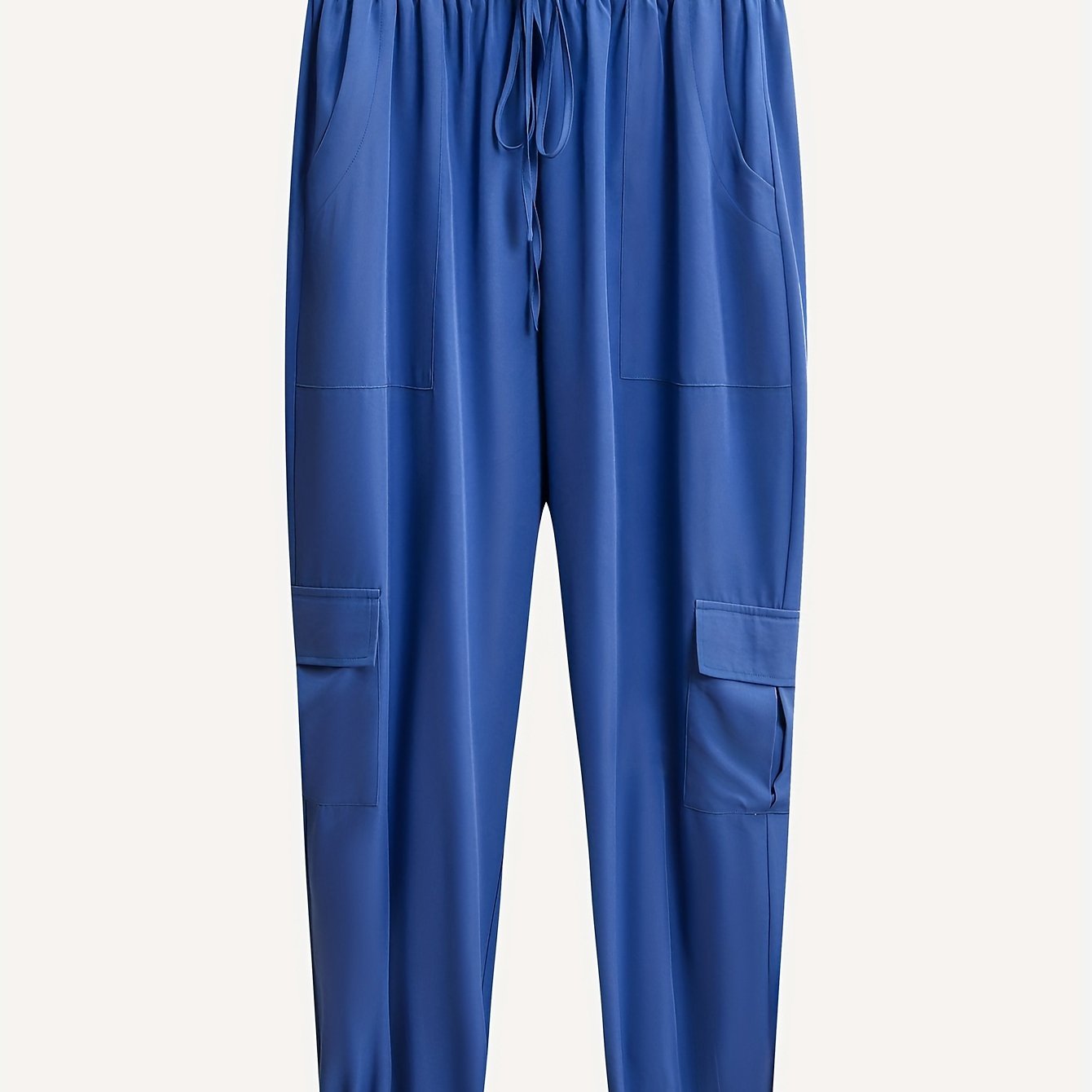  Solid Jogger Trousers With Flap Pockets