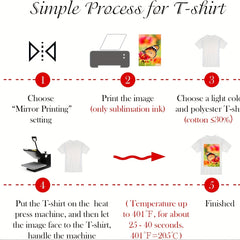 A4 Sublimation Heat Transfer Paper 105gsm for Non-Cotton Fabric