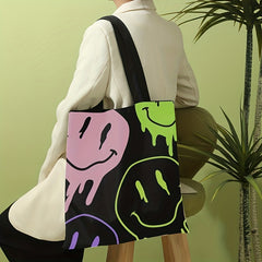 Cartoon Face Painting Tote Bag Large Travel Beach Shoulder Bag