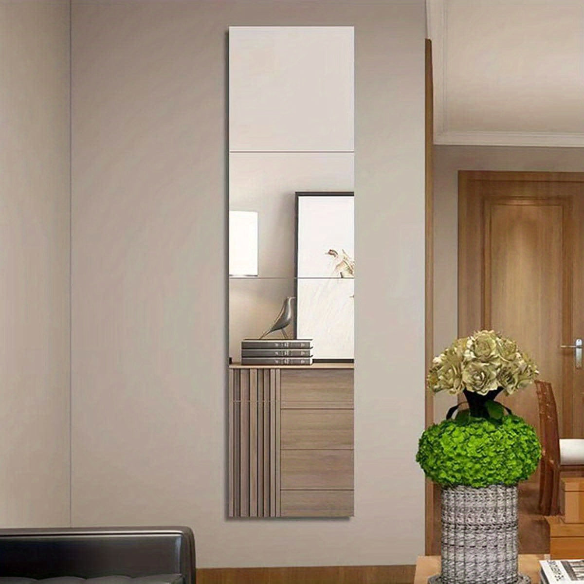 4pcs HD Acrylic Right Angle Mirror Sticker for Home and Office Walls