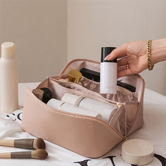 Large Capacity Portable Faux Leather Cosmetic Bag