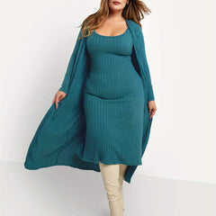  Ribbed Cardigan & Tank Top Set