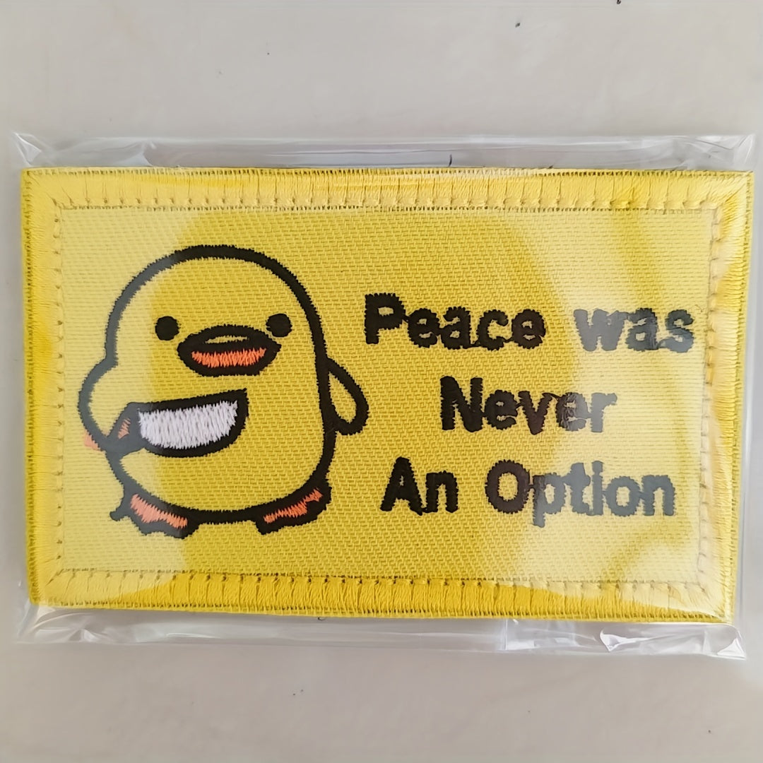 Funny Chick Peace Never an Option Patch for Jackets Jeans Backpacks