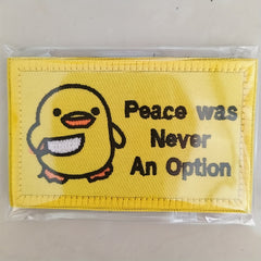 Funny Chick Peace Never an Option Patch for Jackets Jeans Backpacks