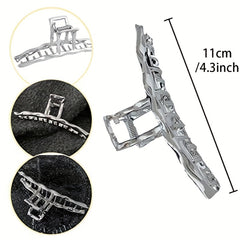 3pcs Metal Long Claw Clips Hair Clamp Nonslip Shark Clip Ponytail Holder