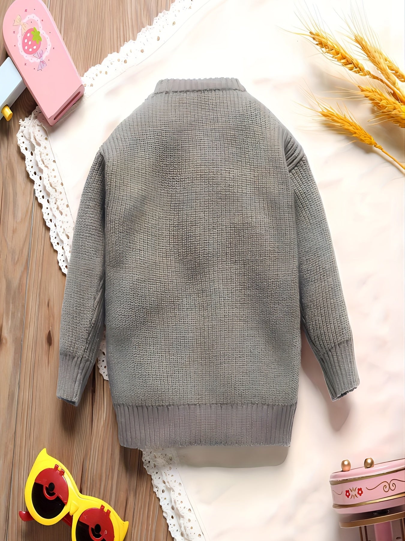 Baby Boys Long Sleeves Crew Neck Knit Sweaters Pullovers For Spring Autumn
