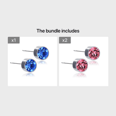 Men's Stainless Steel Drill Ear Pins Ear Cuffs Earrings