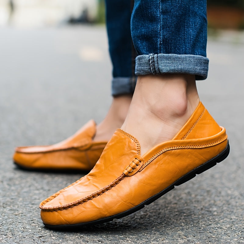 Men's Stitched Loafer Shoes Lightweight Slip-On Moccasins