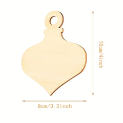 10pcs Wooden Peach Heart Christmas Pendant DIY Crafts
