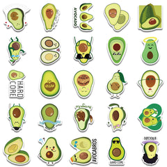 50pcs Cartoon Avocado Waterproof Stickers for Phone Notebook Decoration