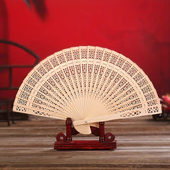 Wooden Fan Classic Ancient Style Carry Hollow Full Wood Accessories
