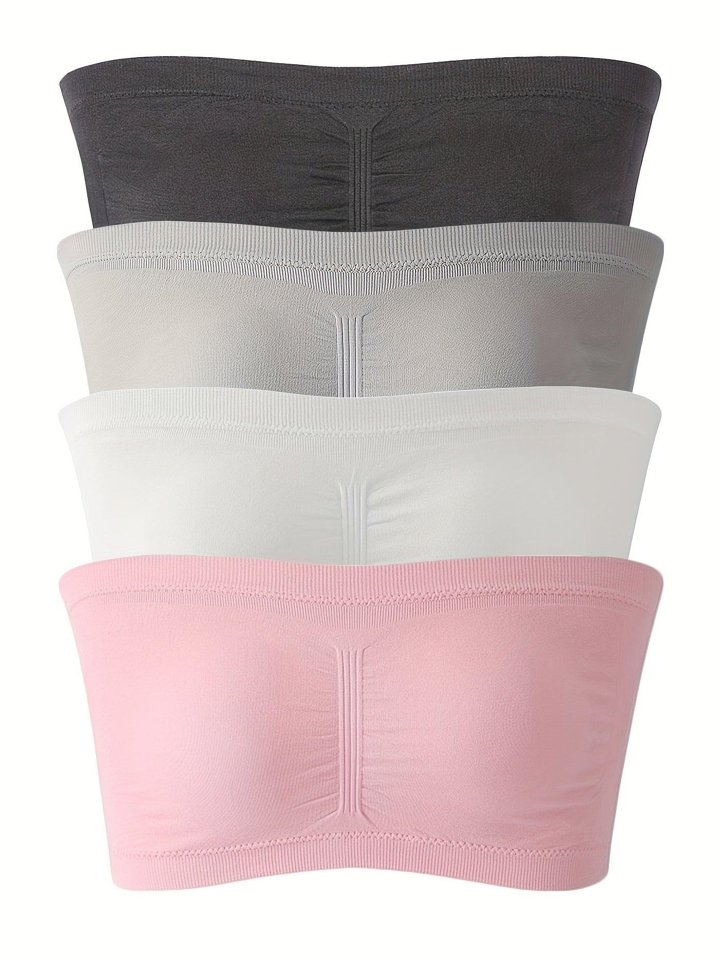 4 Pack Plus Size Sports Bra Set Seamless Removable Pad