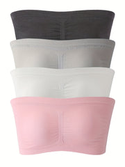 4 Pack Plus Size Sports Bra Set Seamless Removable Pad