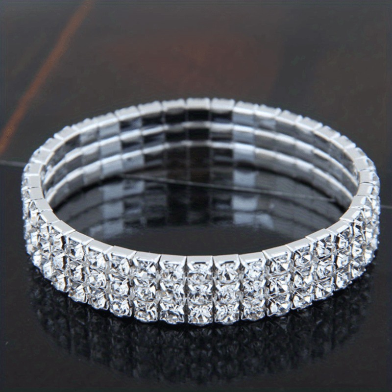 Men's Zircon Anklet Bracelet Dainty Faux Diamond Stretchy Anklet