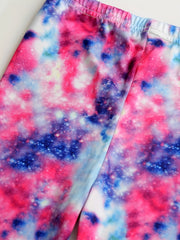 2pcs Girls Tie Dye Waistband Leggings Set for Kids