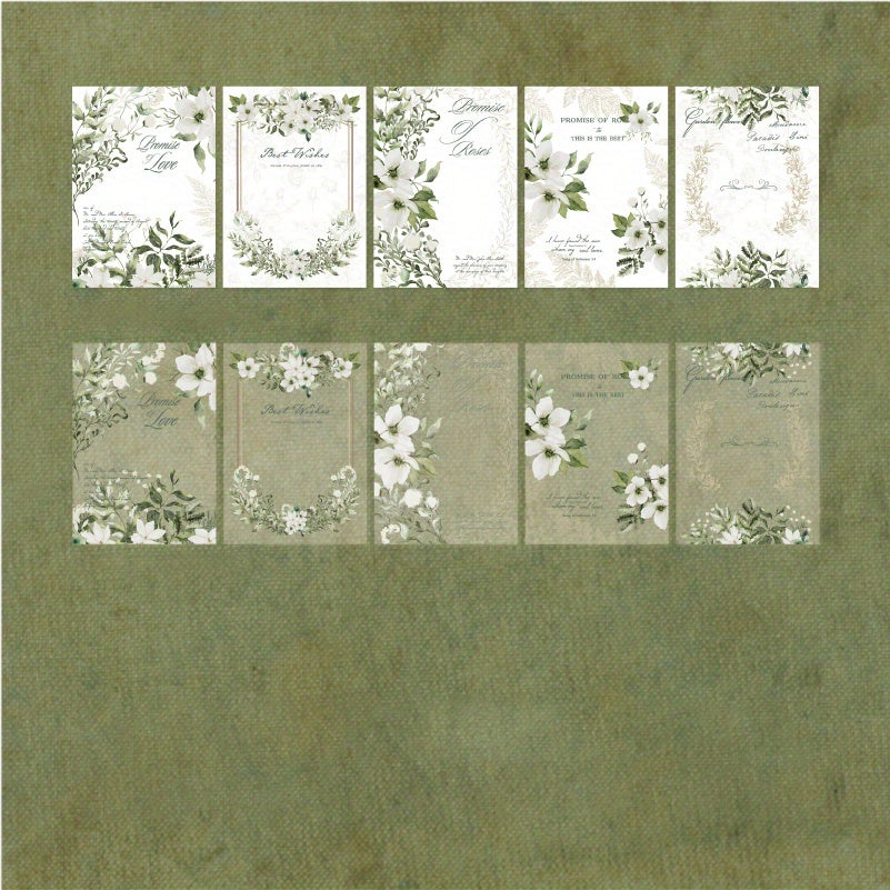 30 Sheets Floral Landscape Paper for Journal Collage