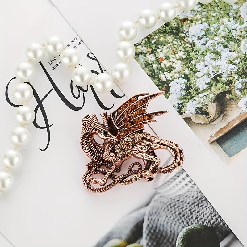 Creative Diamond Dinosaur Brooch Retro Animal Pin