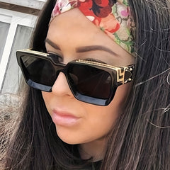 Square Graphic Frame Sunglasses UV400
