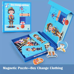 Magnetic Change Face Puzzles Car Airplane Road Travel Activities for Kids 3