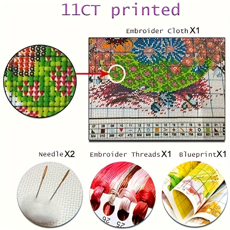 Cross Stitch Kit for Living Room Decoration, Printed Drawings Included