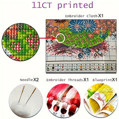 Cross Stitch Kit Home Wall Decoration Printed Drawing Embroidery Set