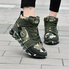 Women's Camo Combat Boots High Soft Sole Round Toe Non slip Outdoor Hiking Shoes