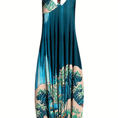 Graphic V Neck Harem Jumpsuit Spaghetti Strap Casual Wear