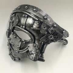 Steam Punk Mask Robot Cosplay Half Face Helmet Halloween Carnival Costume Props