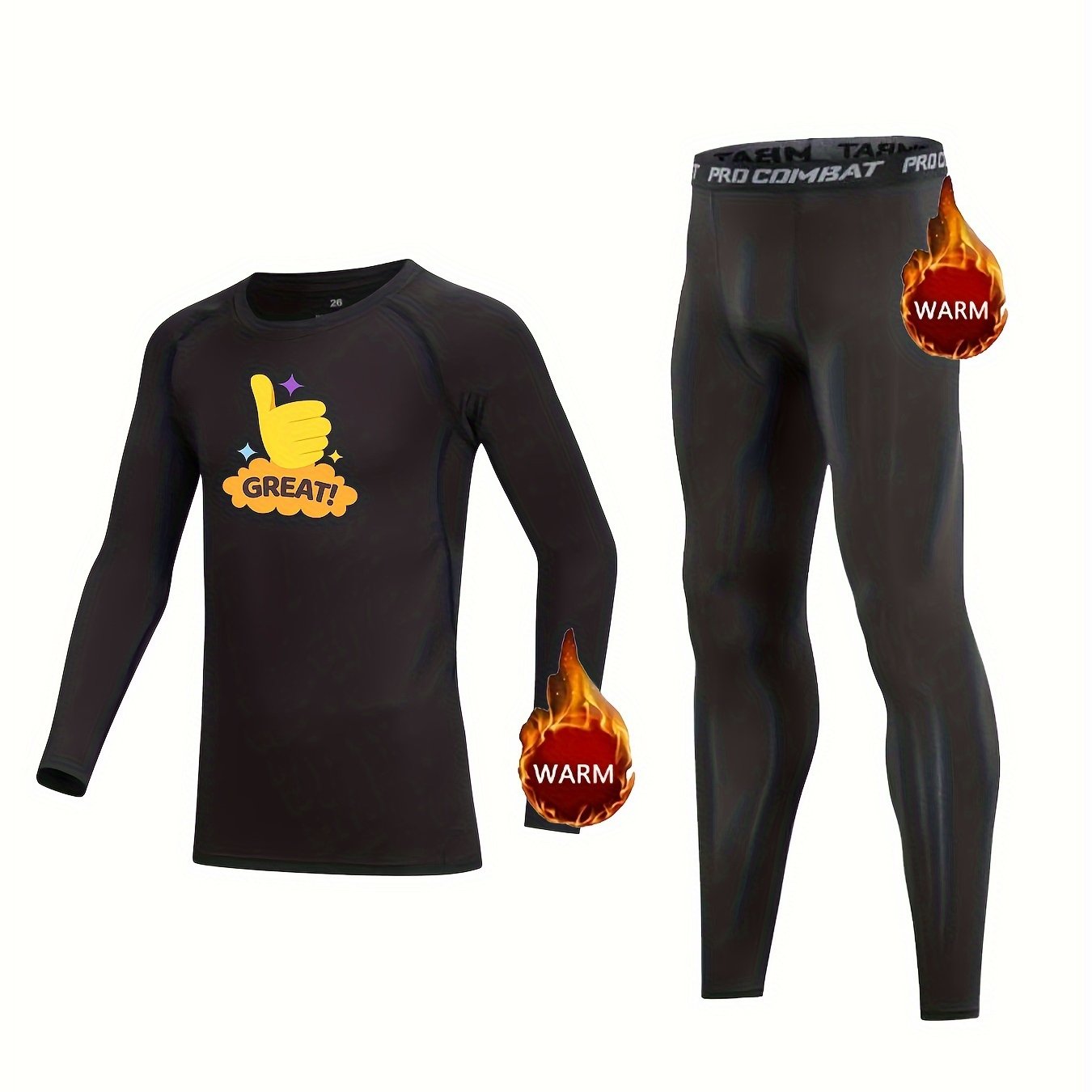 Kids Cartoon Thumb Pattern Fleece Set