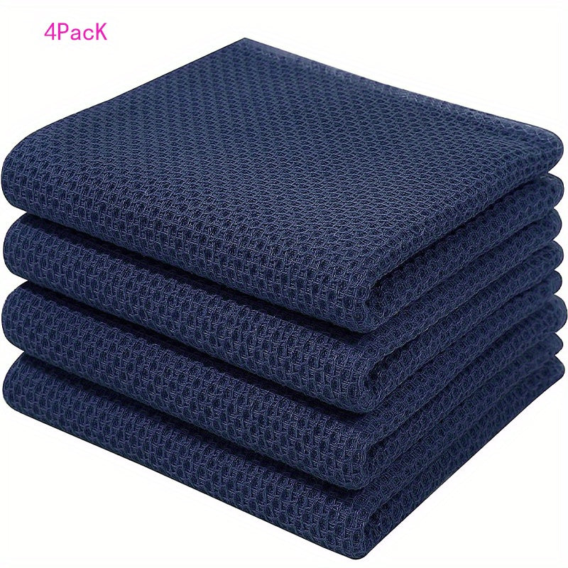 4pcs Cotton Waffle Dish Cloths Absorbent Quick Drying Dish Towels