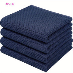 4pcs Cotton Waffle Dish Cloths Absorbent Quick Drying Dish Towels