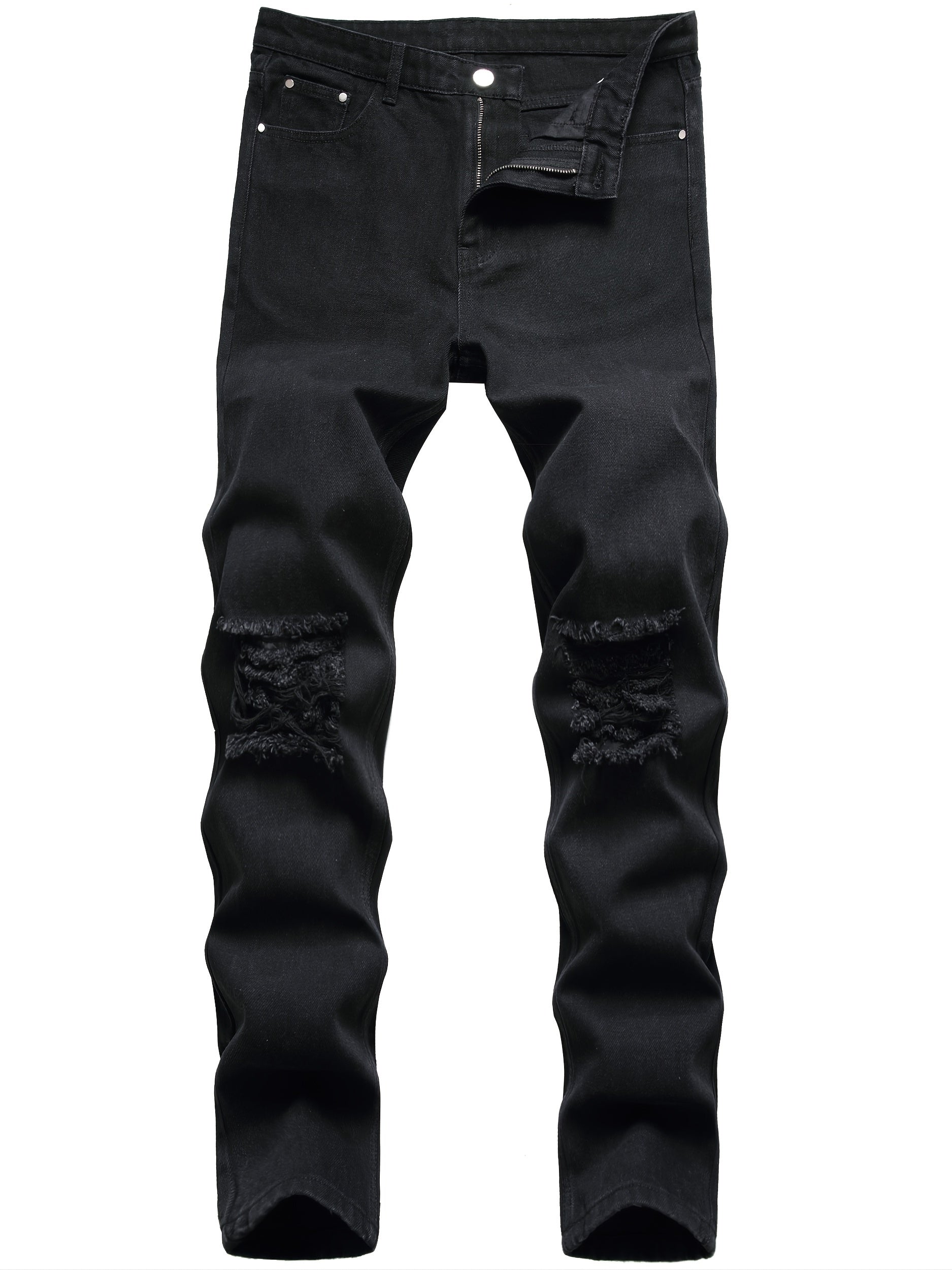 Men's Classic Ripped Jeans in Blue Wash