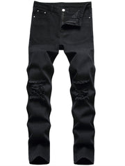 Men's Classic Ripped Jeans in Blue Wash