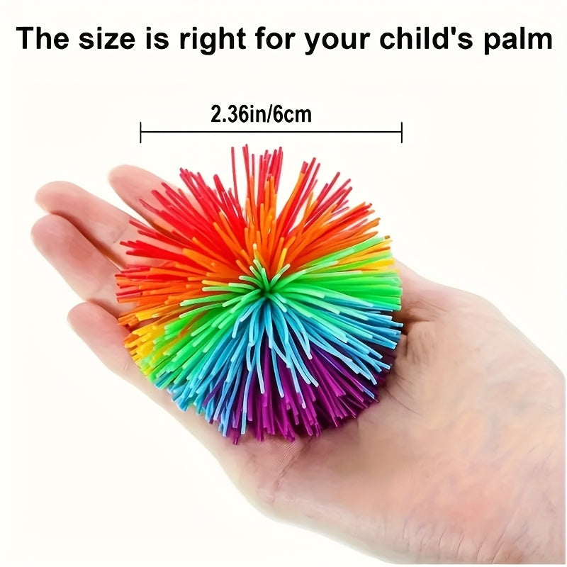 10pcs Rainbow Sensory Ball Party Favors Fluffy Bouncy Ball