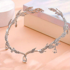 Emerald Green Fairy Crown Tiara Crystal Leaf Elf Bandana Cosplay