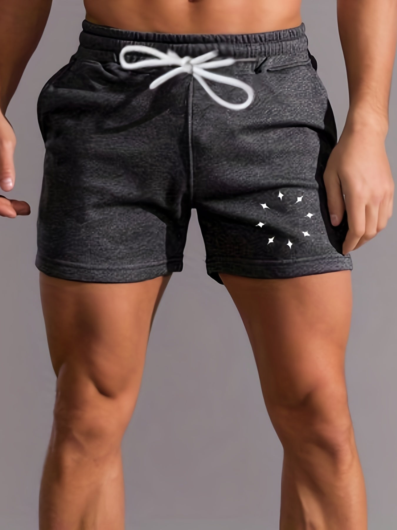 Men's Circle Print Shorts Summer Casual Wear Elastic Waist