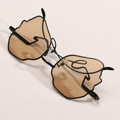 Funny Metal Frame Women Punk Y2K Sunglasses Street Eyewear