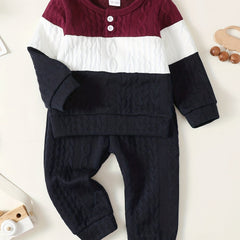 Toddler Baby Boy 2pcs Casual Set Long Sleeve Crew Neck Sweatshirt Top Pants