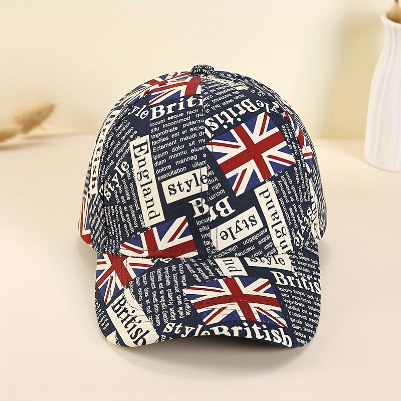 British Flag Print Baseball Cap Vintage Dad Hats Casual Unisex Hip Hop Sun Hats