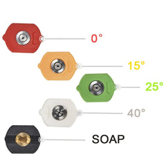 5pcs High Pressure Washer Nozzle Tips 2.54 10 Male Thread 0-15-25-40 Degree