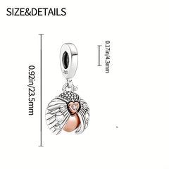 Ladybug Charm Pendant Silver Plated Rhinestone Bead Bracelet Jewelry