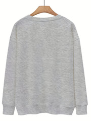 Letter Print Casual Long Sleeve Sweatshirt for Women