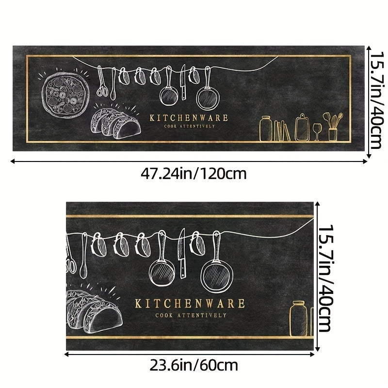2pcs Anti Fatigue Kitchen Mat & Hallway Carpet Set