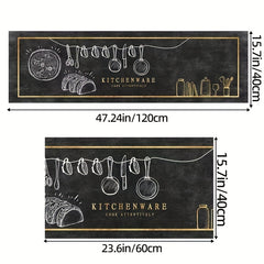 2pcs Anti Fatigue Kitchen Mat & Hallway Carpet Set