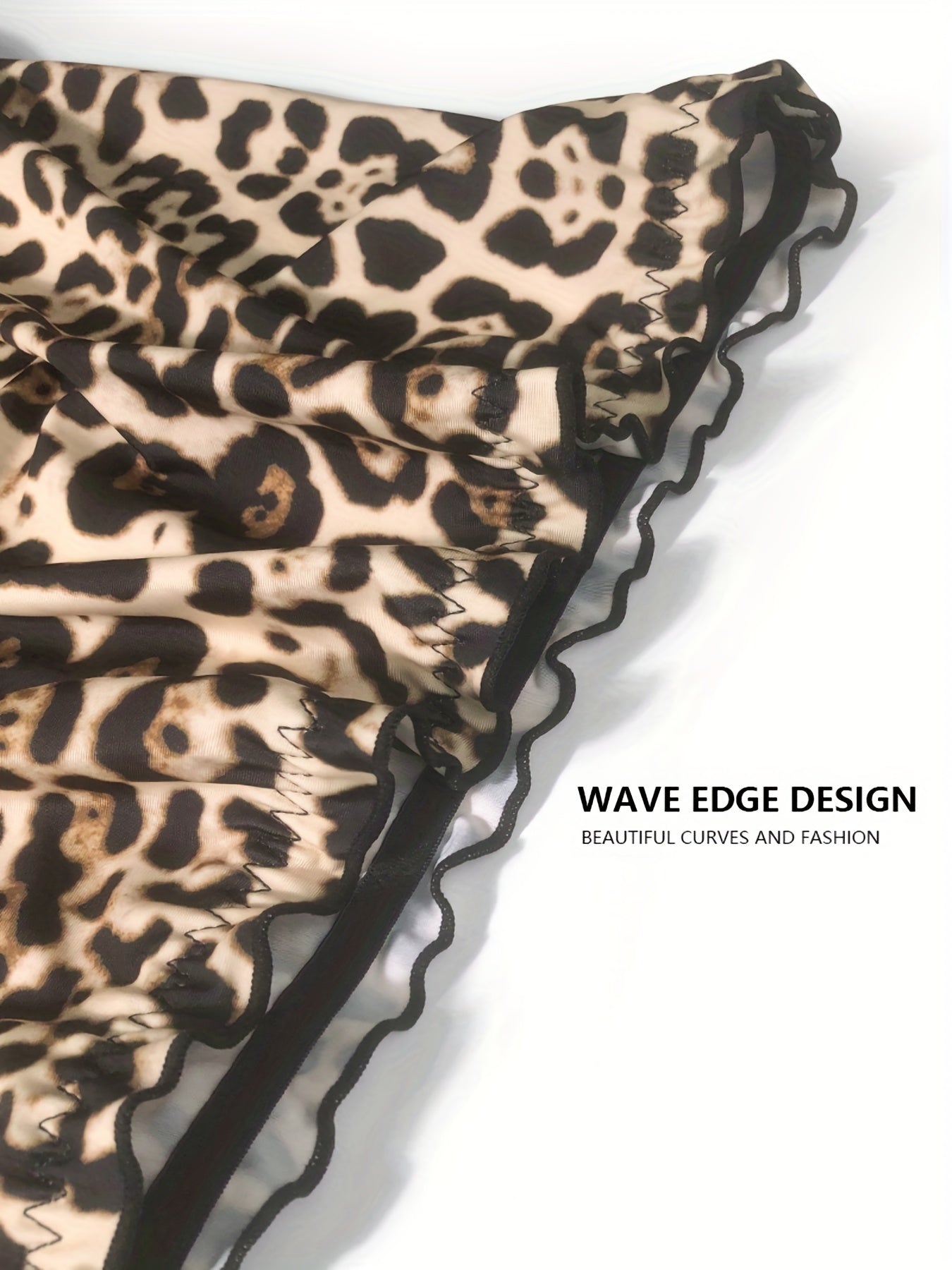  Leopard Print Tube Top & Panty Swimsuit Set