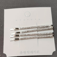 4pcs Silvery Golden Rhinestone Hairpins Bridal Hairpins