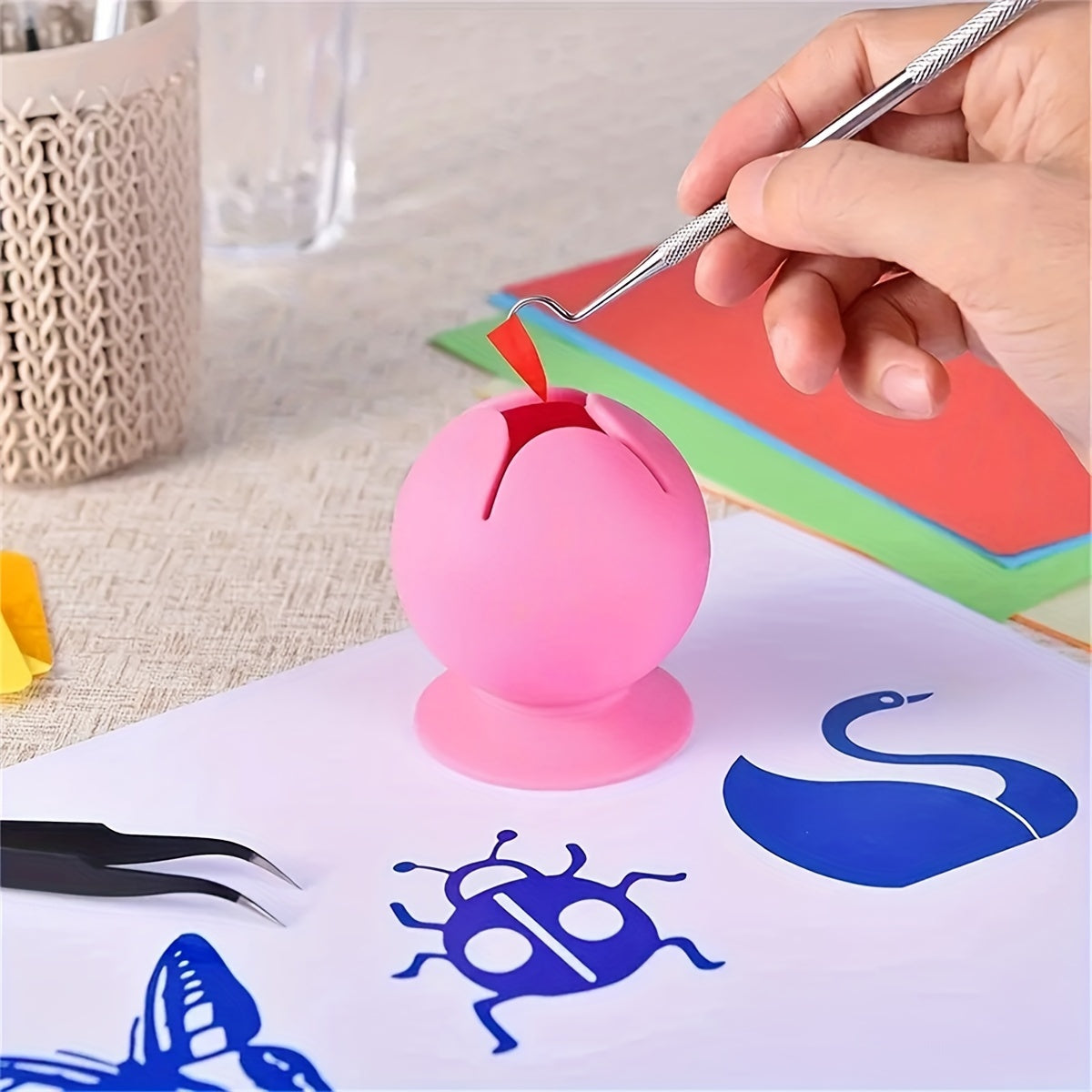 Vinyl Weeding Tools Suction Collector Holder Green Pink
