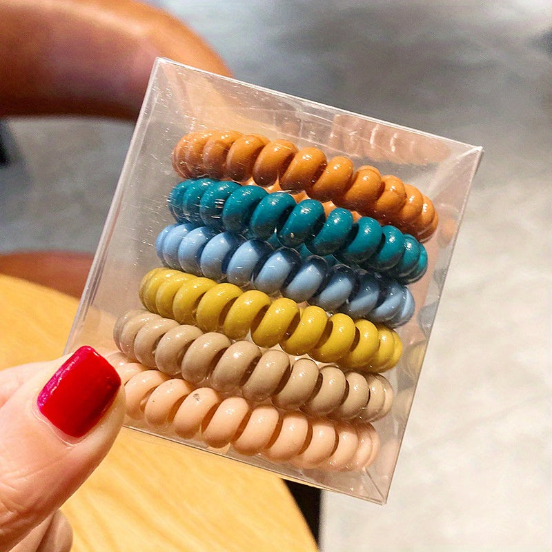 6pcs Spiral Hair Tie Hair Tie Hair Tie Rubber Band Head Rope Female