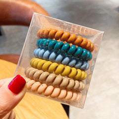 6pcs Spiral Hair Tie Hair Tie Hair Tie Rubber Band Head Rope Female