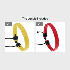 Men's Leather Bracelet Braided Adjustable Accessory